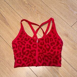 Balance Athletica Red Animal Print Sport Bra